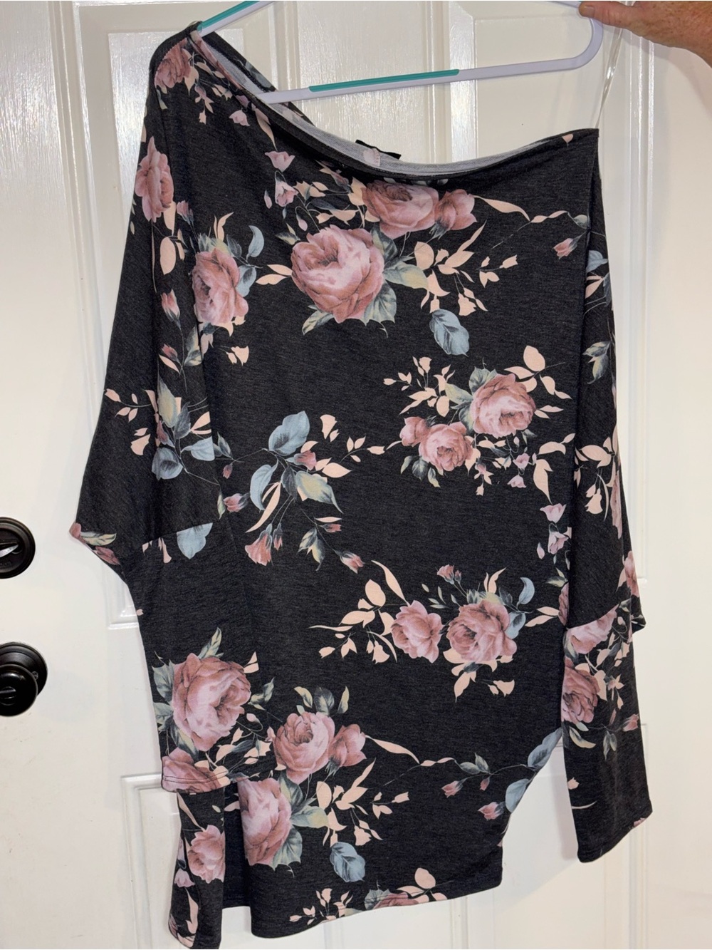 HEIMISH USA Black Floral Off-Shoulder Tunic